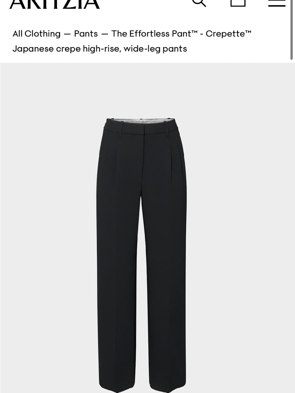 Aritzia Effortless Pant- Crepette